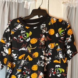 Space Jam Cotton Tshirt Men’s X-Large All Over Print Looney Tunes